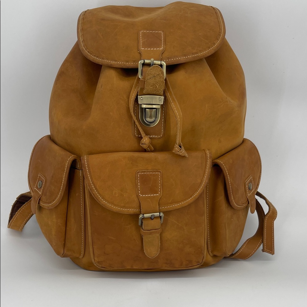 Genuine Full Grain Cowhide Leather Rucksack Men